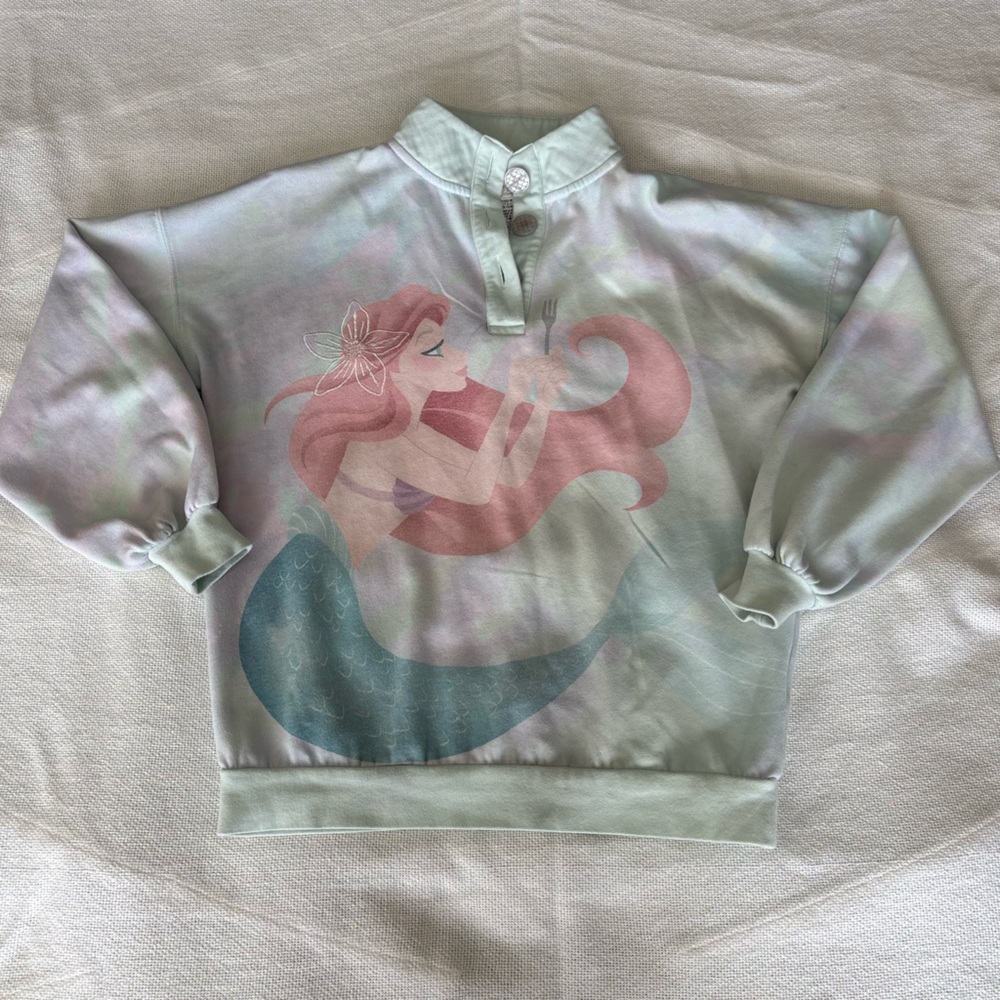 Disney Parks Little Mermaid Crew Button Up Pullover XS